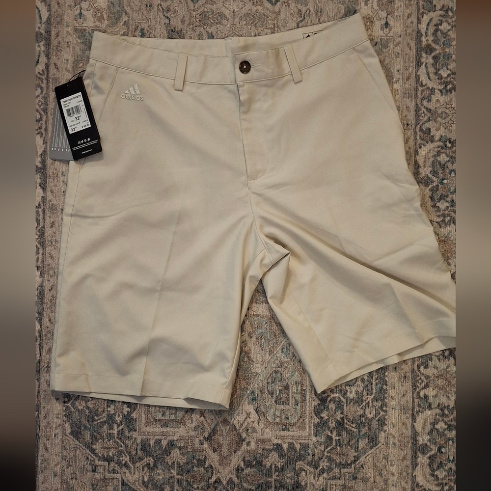 Adidas Men’s Performance Golf Shorts - Light Beige 32 Inch Waist CLIMALITE